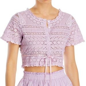 Love Shake Fancy Farley Eyelet Crop Top